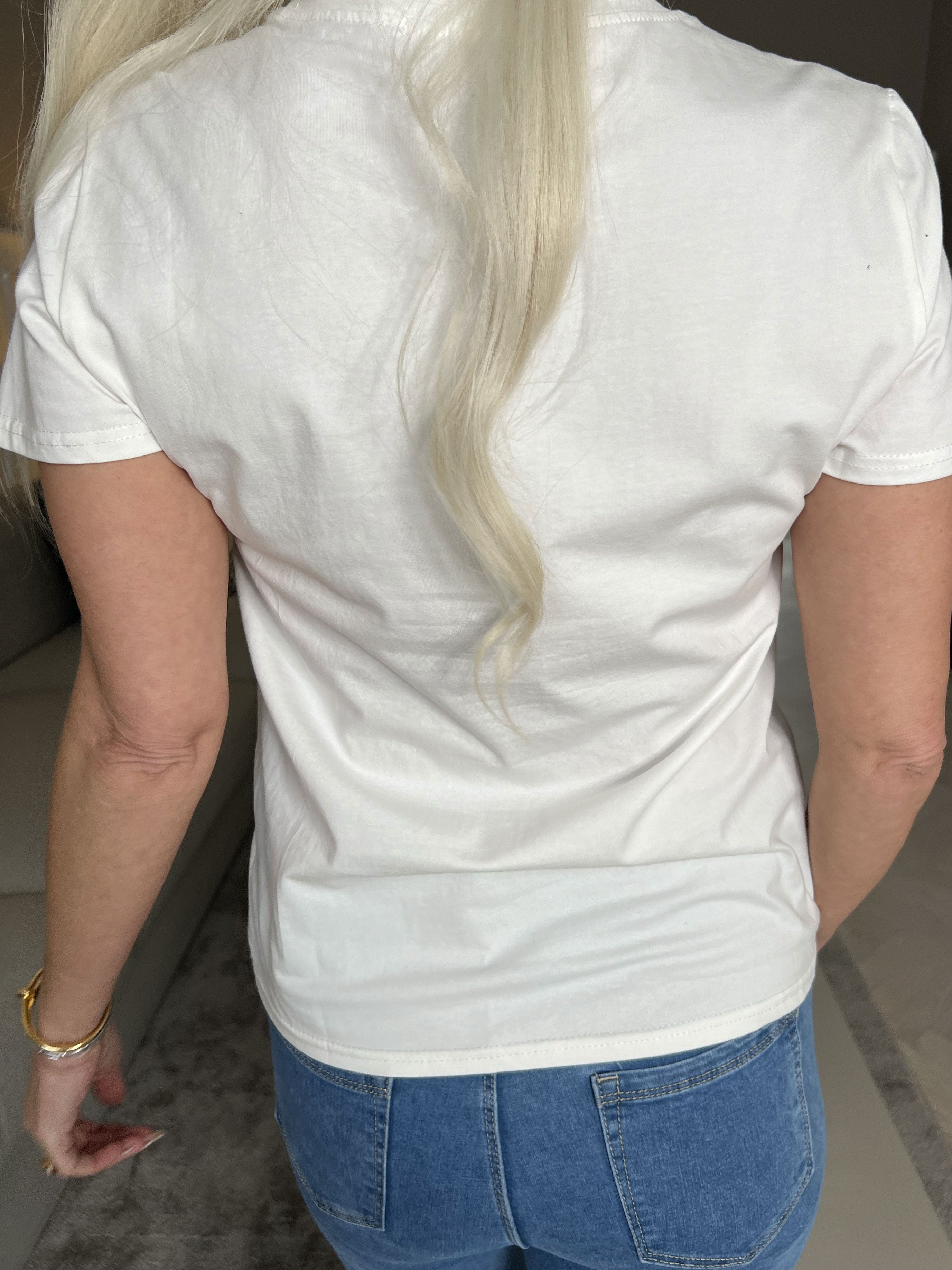 Coco - T-shirt med perler og similisten på brystet